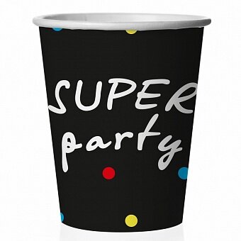 Стаканы (250 мл) Друзья, Super Party, Черный, 6 шт. купить в Чебоксарах