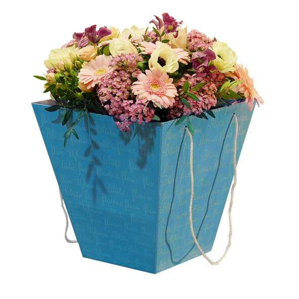 коробка для цветов голубая 12.5*18*22.5 купить в Чебоксарах