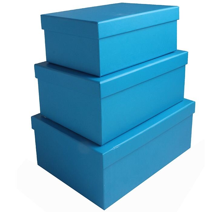 коробка подарочная №2-3 голубой прямоугольник 21*14*8,5 см купить в Чебоксарах