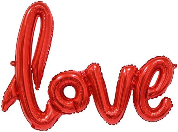 Шар (41''/104 см) Фигура, Надпись "Love", Красный, 1 шт. купить в Чебоксарах