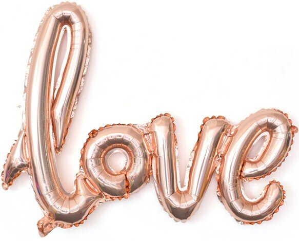Шар (41''/104 см) Фигура, Надпись "Love", Розовое Золото, 1 шт. купить в Чебоксарах