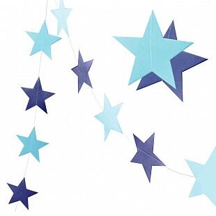 гирлянда дизайнерская звезды микс синие голубые  3.2м купить в Чебоксарах