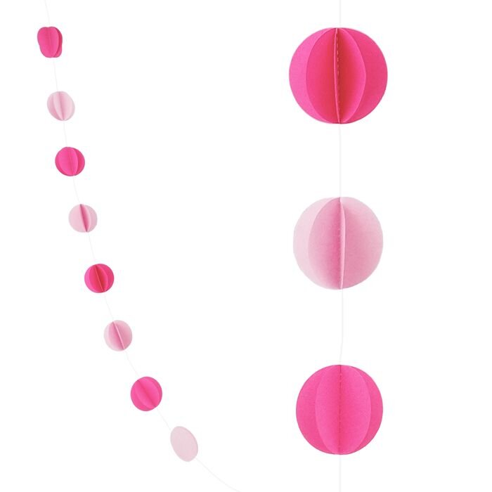 гирлянда дизайнерская круги розовый/нежно-розовый 2.1м купить в Чебоксарах