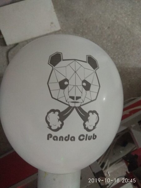 Печать логотипа (брендирование) на воздушных шарах Панда клуб купить в Чебоксарах