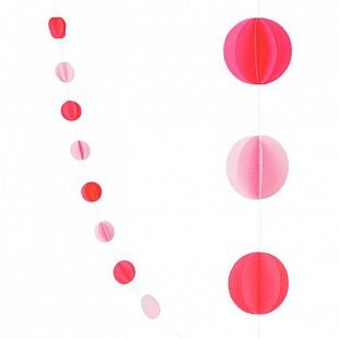 гирлянда дизайнерская круги красный/нежно-розовый 2.1м купить в Чебоксарах