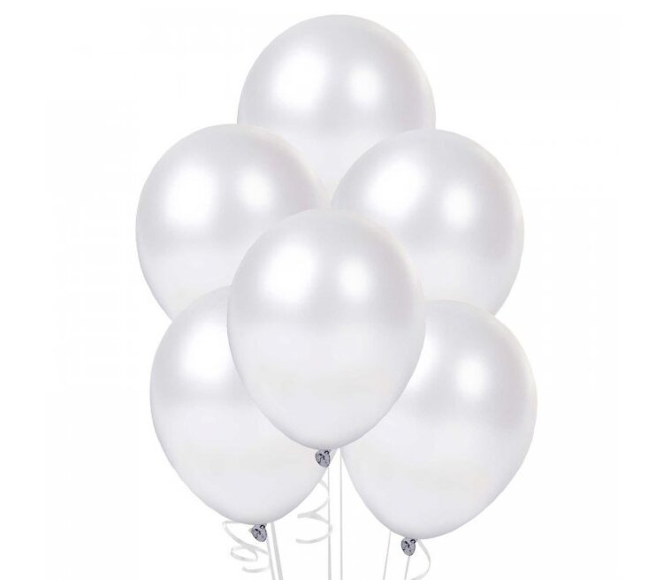 10"/25см белый white металлик воздушный шар 1 шт купить в Чебоксарах