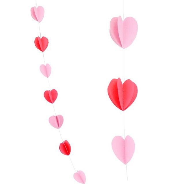 гирлянда дизайнерская сердца красный/нежно-розовый 2.1м купить в Чебоксарах