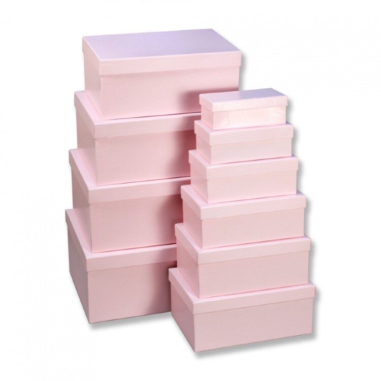 Коробка №8-10 Нежно-розовый прямоугольник 15,5 х 10 х 6,5 см купить в Чебоксарах