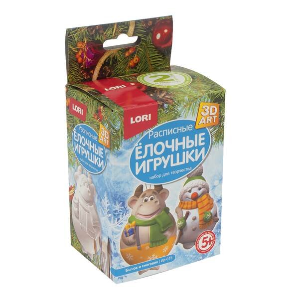 Роспись елочных игрушек "Бычок и снеговик" купить в Чебоксарах