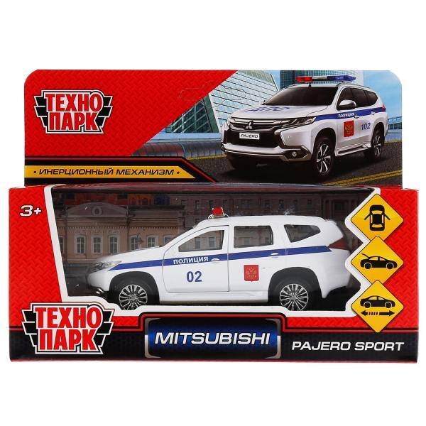 Машина металл Технопарк "mitsubishi pajero sport полиция" 12см, инерц., белый в кор купить в Чебоксарах