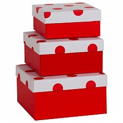 красный горох №1-3 коробка подарочная размер 16.5х16.5х8.5 купить в Чебоксарах