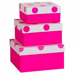 розовый горох №1-3 коробка подарочная фуше размер 16.5х16.5х8.5 купить в Чебоксарах