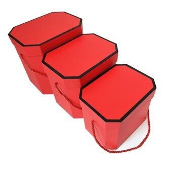 коробка восьмиугольник №1-3 красный 23*18*21 купить в Чебоксарах