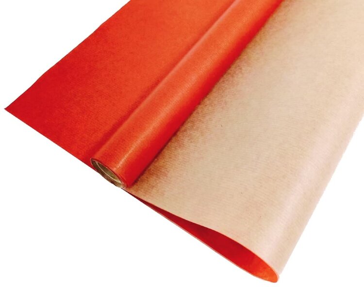 Упаковочная бумага, Крафт (0,7*10 м) Красный, рулон купить в Чебоксарах