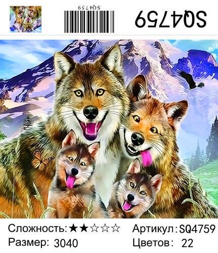 Картина по номерам 30 х 40 Дружная семья в альпах купить в Чебоксарах