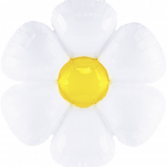 Шар (43''/109 см) Цветок, Ромашка, Белый, 1 шт. купить в Чебоксарах