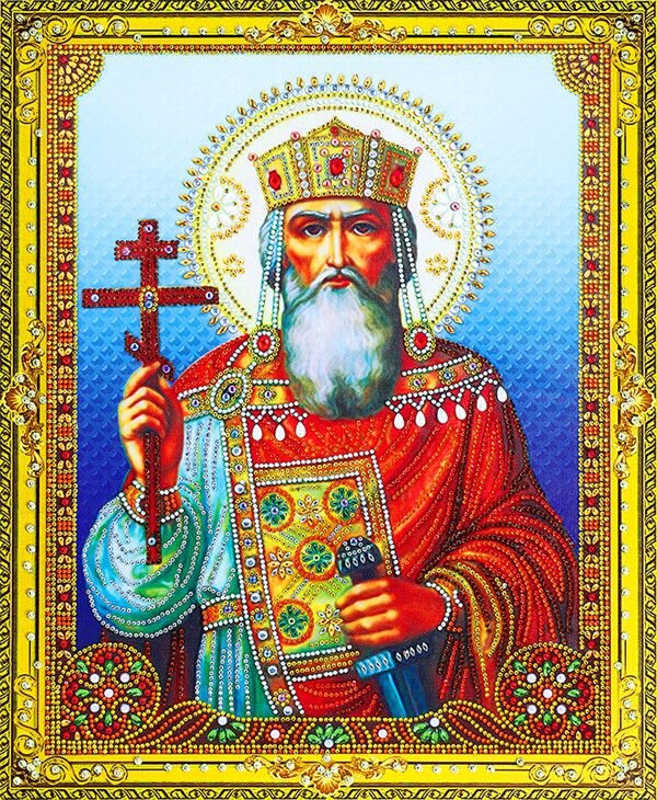 Алмазная мозаика 40 х 50 Икона Князь Владимир купить в Чебоксарах