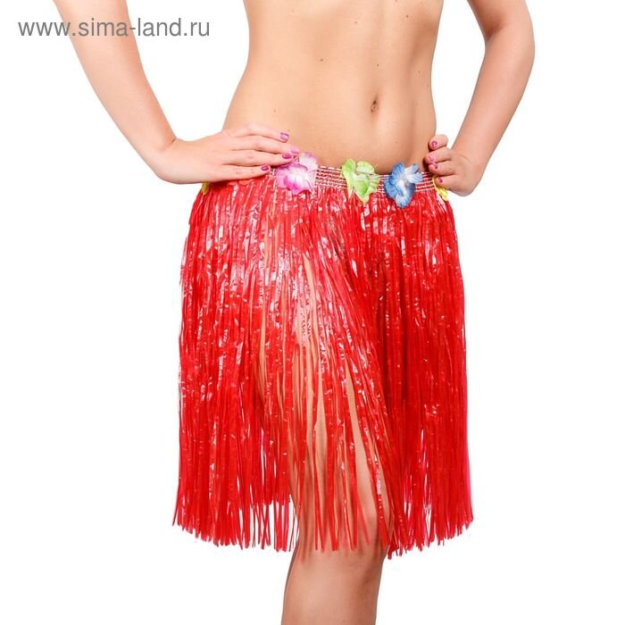 гавайская юбка красн 50 см купить в Чебоксарах