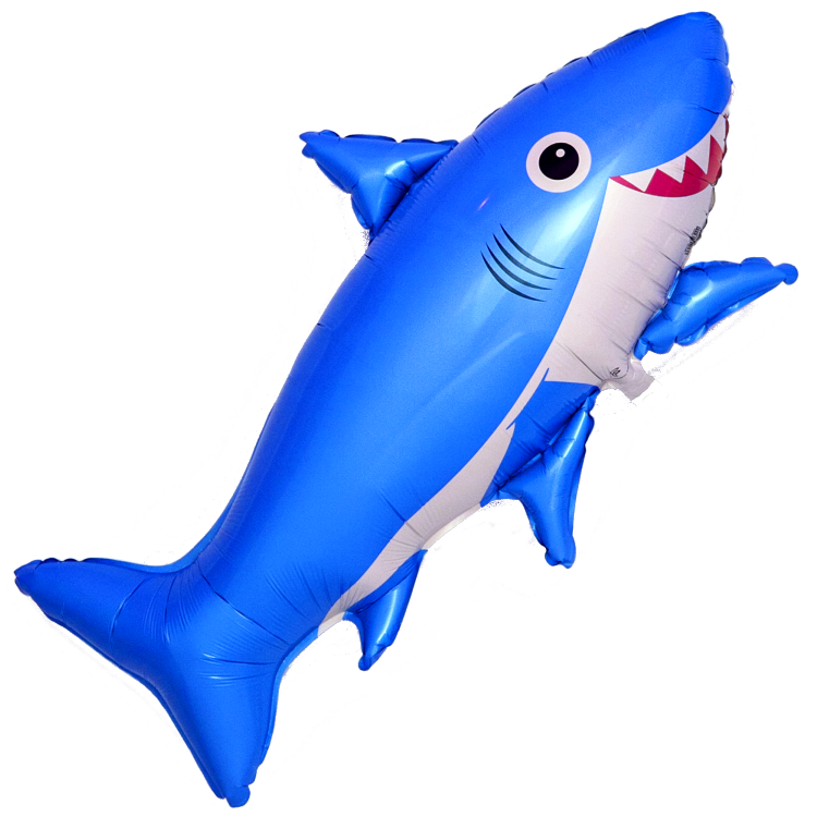 Шар (39''/99 см) Фигура Счастливая акула, Синий, 1 шт. купить в Чебоксарах