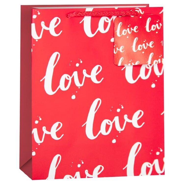 Пакет подарочный, Любовь, Красный, 42*32*12 см, 1 шт. купить в Чебоксарах