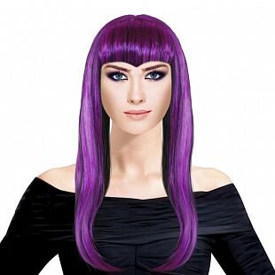 парик длинные волосы черно-фиолетовый купить в Чебоксарах