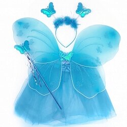 набор фея юбка крылья ободок палочка,голубой купить в Чебоксарах
