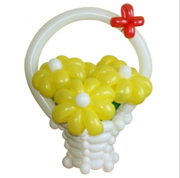 Букет цветов № 1130-0018 из воздушных шаров ромашки 8 лепестковые с сердцевинками купить в Чебоксарах