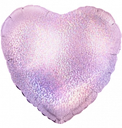 18 сердце розовое голография (O) купить в Чебоксарах