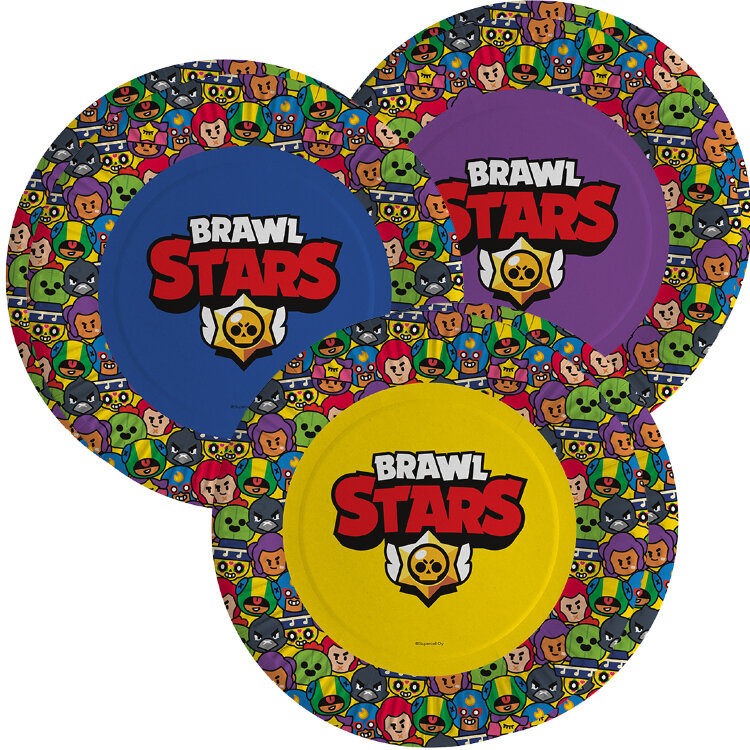 Тарелки (9''/23 см) Brawl Stars,Герои, дизайн №2, 6 шт купить в Чебоксарах