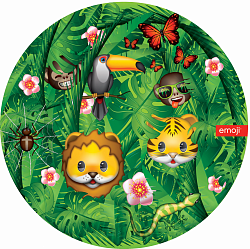 Тарелки (7''/18 см) Emoji, Джунгли, зеленый 6шт купить в Чебоксарах