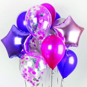Композиция №23-0001 из воздушных шаров с гелием Лаванда купить в Чебоксарах