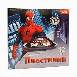 Пластилин Marvel "Человек-паук"12 цв, 20 гр, без европодвеса купить в Чебоксарах