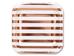 тарелки квадратные  полоски розовое золото 17см набор 6шт купить в Чебоксарах
