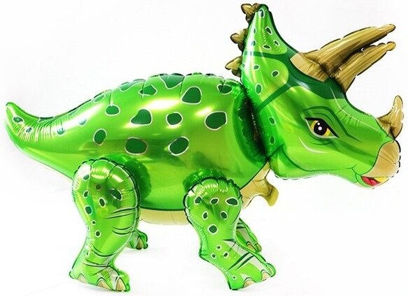 Шар (36''/91 см) Ходячая Фигура, Динозавр Трицератопс, Зеленый, 1шт купить в Чебоксарах
