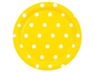 тарелки желтые в горошек 17см набор 6шт купить в Чебоксарах