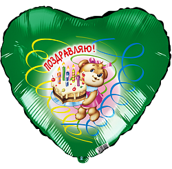 18 сердце мишка с тортом купить в Чебоксарах