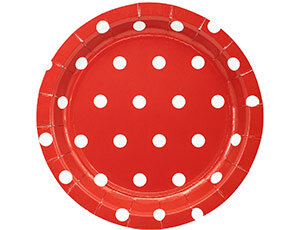тарелки красные в горошек 17см набор 6шт купить в Чебоксарах