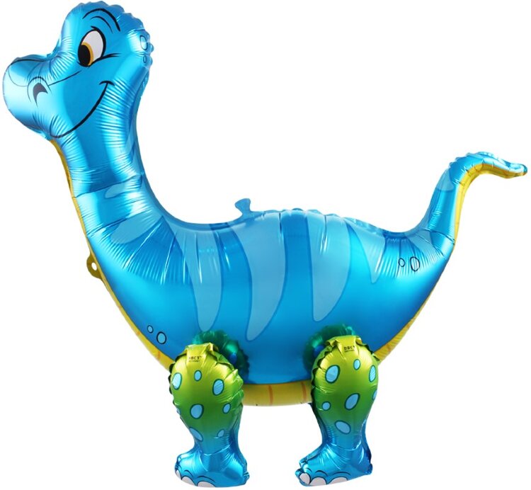 Шар (25''/64 см) Ходячая Фигура, Динозавр Брахиозавр, Синий, 1 шт купить в Чебоксарах