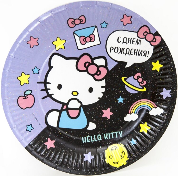 Тарелки (9''/23 см) Hello Kitty, С Днем Рождения!, 6 шт. купить в Чебоксарах