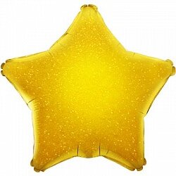 Шар (18''/46 см) Звезда цвет золотой голография (O) купить в Чебоксарах