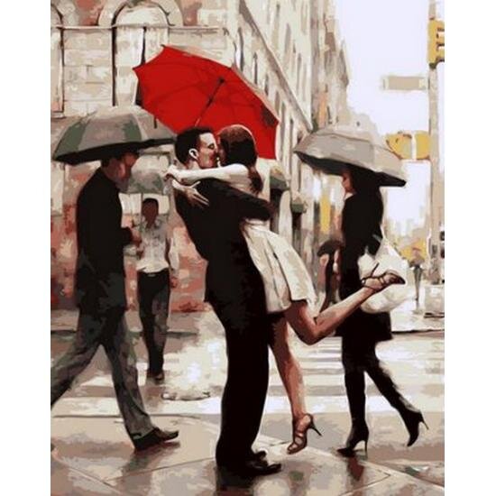 Картина по номерам 40х50 Страсть под красным зонтом купить в Чебоксарах
