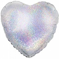 18 сердце цвет серебро голография (O) купить в Чебоксарах
