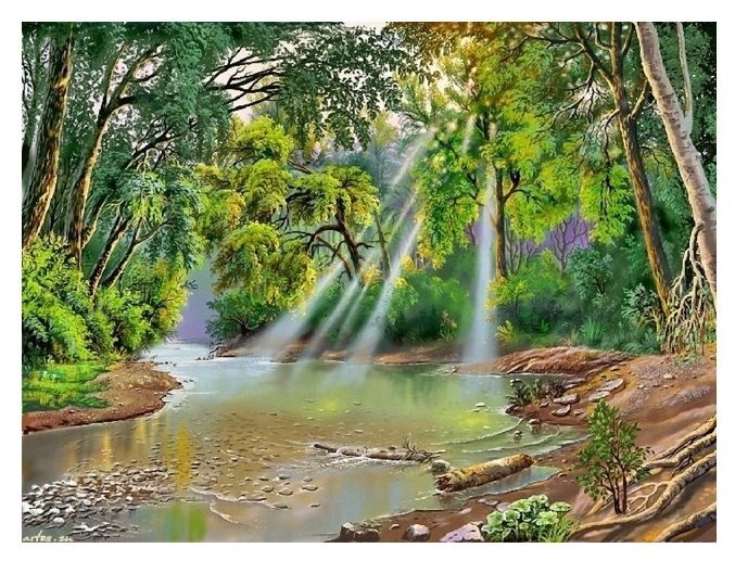 Картина по номерам 40х50 Утро в лесу купить в Чебоксарах